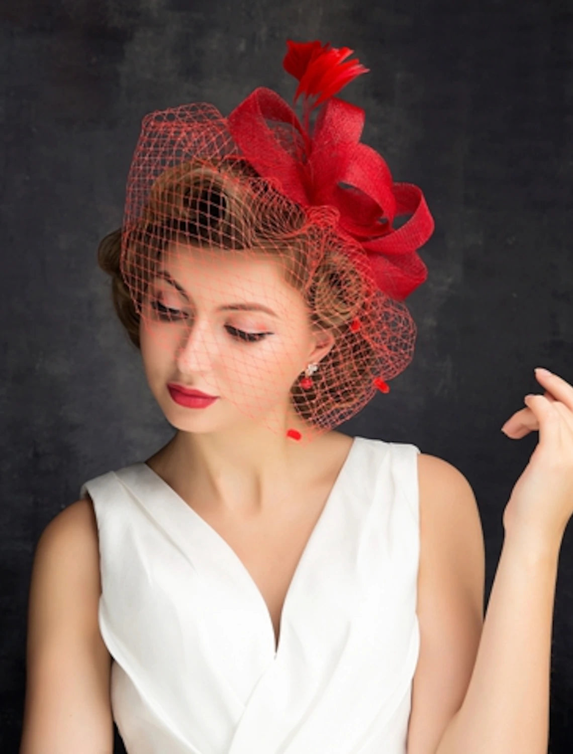 Wholesale Tulle / Feather Fascinators with 1 Piece Special Occasion / Tea Party / Valentine's Day Headpiece